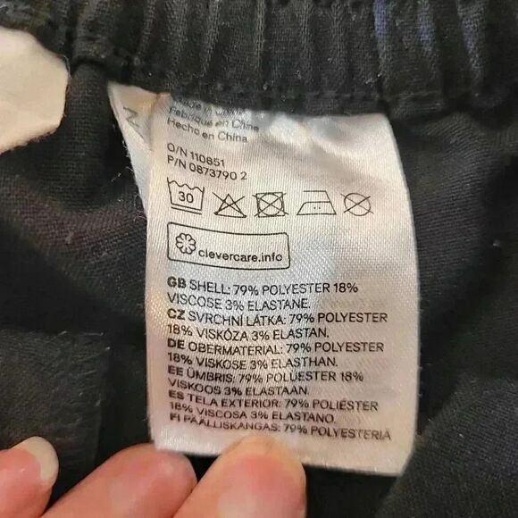 H&M Girl's Black Poly/Spandex Elastic Waistband Pants w Tie - Picture 6 of 9